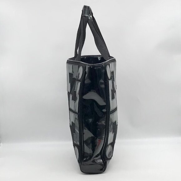 Tory Burch Black Canvas & Patent Leather Large Tote Bag - Picture 3 of 10